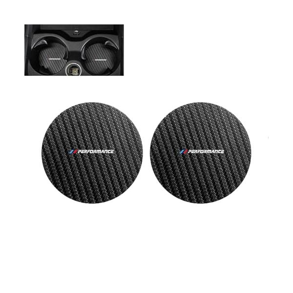 カップマット 車 for BMW アクセサリー, 2個 カーコースター, 滑り止め 振動防止車 コースターfor BMW 3 5 6 7 X1 X3 X5 X7