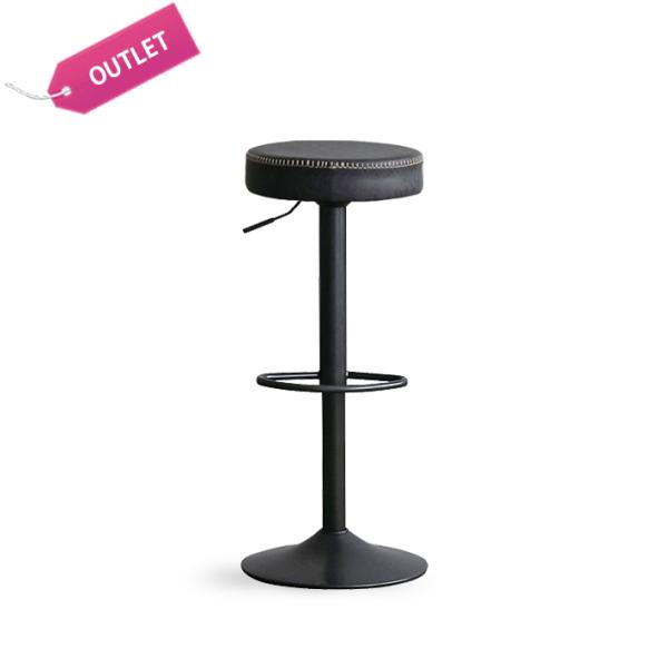 ルーマニア製 ハイスツール ビーチ材 ブラック PVCレザー CRUSH