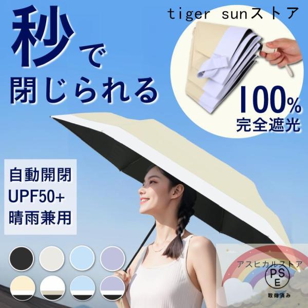 傘 形状記憶 折りたたみ 完全遮光 遮熱 軽量 メンズ レディース 小型 自動開閉 upf50+ UVカット サンバリア 大きめ 畳みやすい 晴雨兼用