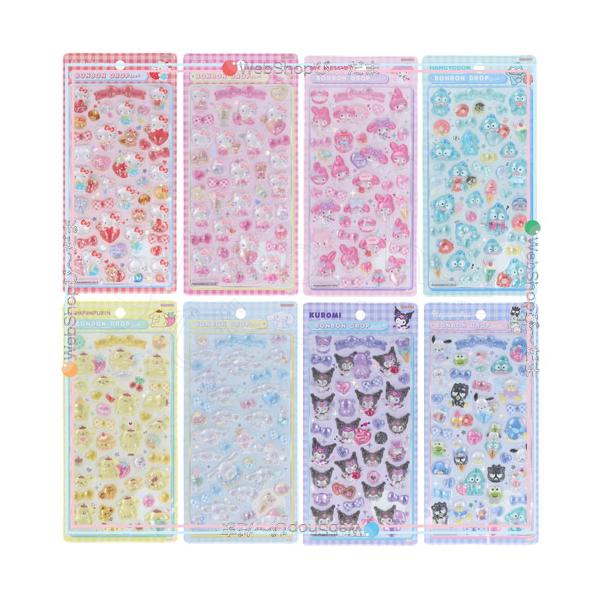 ★サンスター文具 ボンボンドロップシール サンリオキャラクターズ 第2弾 全8種セット◆新品Sb