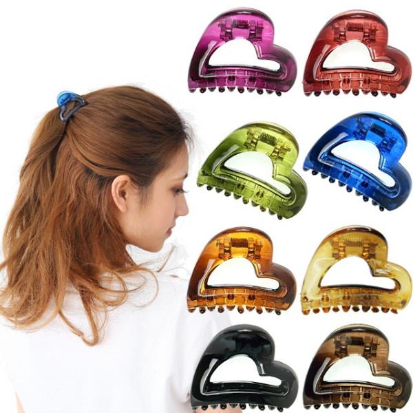 バンスクリップ クリア ハートのバンスクリップ Ｓサイズ ヘアアクセサリー