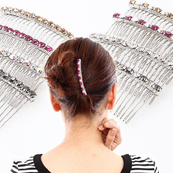 ワイヤーコーム 大きめスワロフスキー おくれ毛どめ M20本脚 まとめ