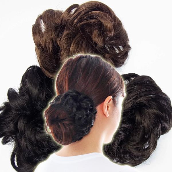 シュシュ ウィッグ Lサイズ シュシュ ボリューム アップ お団子 つけ毛 エクステ シニヨンリング ヘアアクセサリー