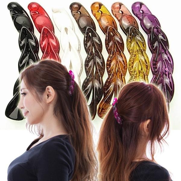 バナナクリップ クリア シンプル ツイスト　 ヘアアクセサリー