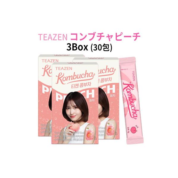 コンブチャマナ　3個セット コンブチャ ピーチ 3BOX セット(10包入 X 3箱) TEAZEN BTS ジョングク