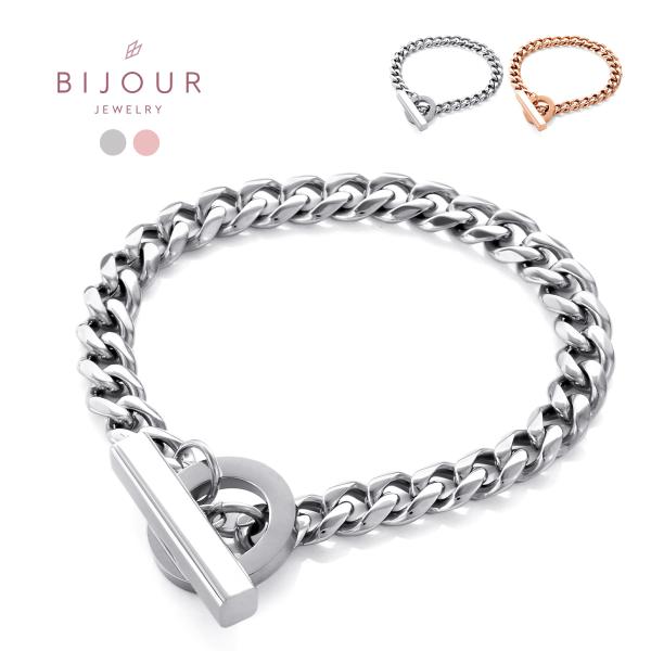 金属アレルギー対応 つけっぱなしOK ブレスレット ステンレス  マンテル Bijour ビジュール bib0112 ゴツめチェーン