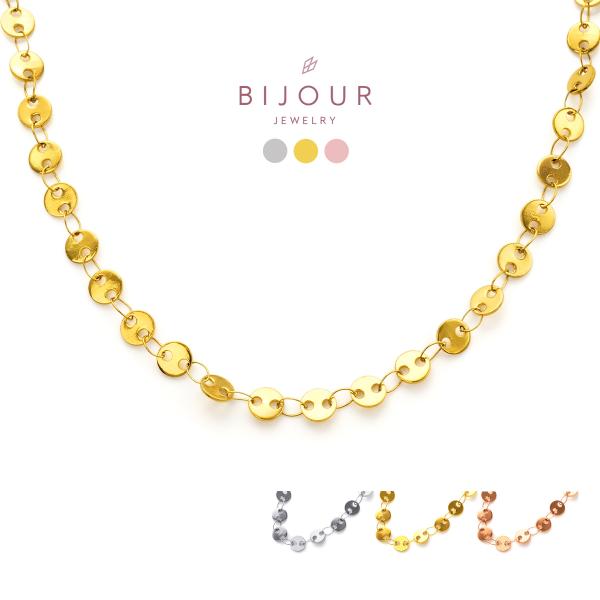 金属アレルギー対応 つけっぱなしOK ネックレス サークル 丸 チェーン Bijour ビジュール bine0113