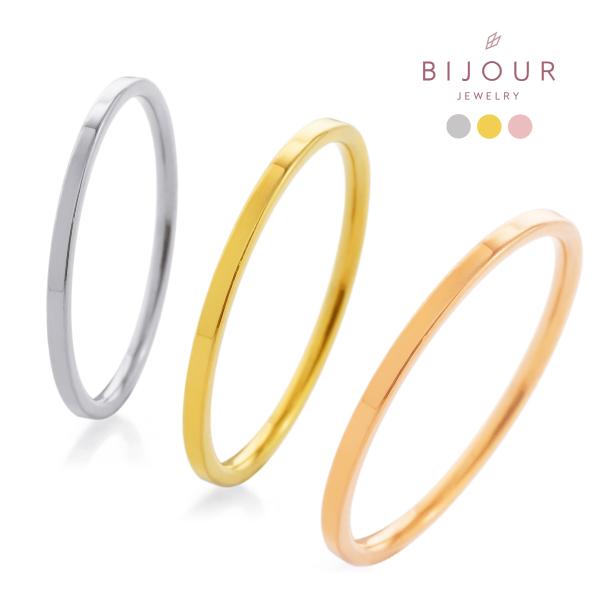 金属アレルギー対応 つけっぱなしOK リング ステンレス シンプル Bijour ビジュール biri0131