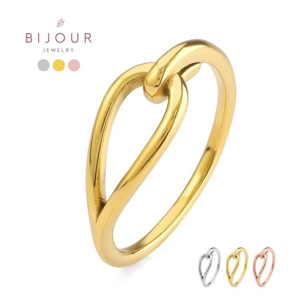 結び目デザインのステンレス製リングです。片方を引っ掛けたように結んだデザインで、少し変わった結び目デザインのリングは、手元を印象的に魅せてくれます。シンプルなデザインなので他のリングとの重ね付けもオススメ。また、ステンレス製なので傷もつきに...