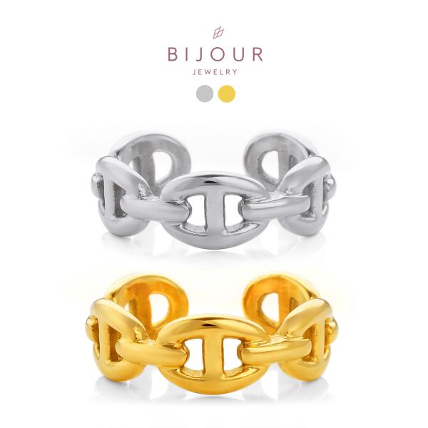 金属アレルギー対応 つけっぱなしOK リング ステンレス マリンチェーン Bijour ビジュール biri0168 オープンリング