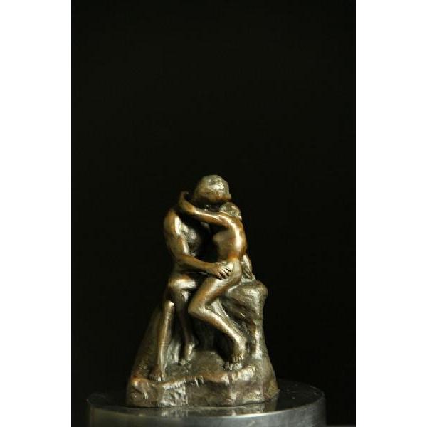送料無料大人気ブロンズ像　接吻　15cmRodin 大名品　インテリア家具　置物　彫刻　銅像　彫像　美術品フィギュア贈り物 プレゼント