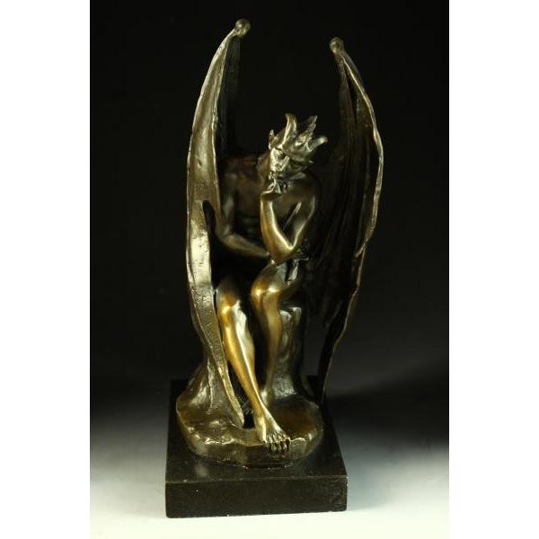 送料無料超人気ブロンズ像 思慮に耽るサタン MILO 34CM 名品