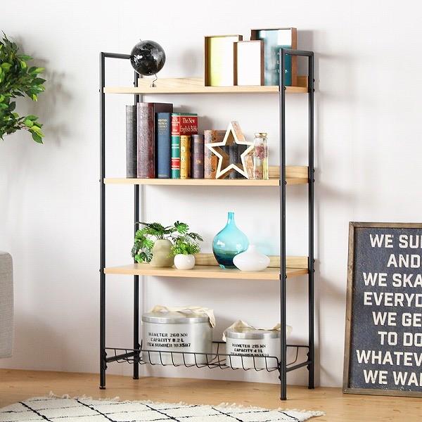 木と金属のミックスデザイン オープンシェルフ 3段 ワイヤーラック おしゃれ 木製 棚 アイアン 北欧 オープンラック 飾り棚 P Iw Iwr 645 Houseboat 通販 Yahoo ショッピング
