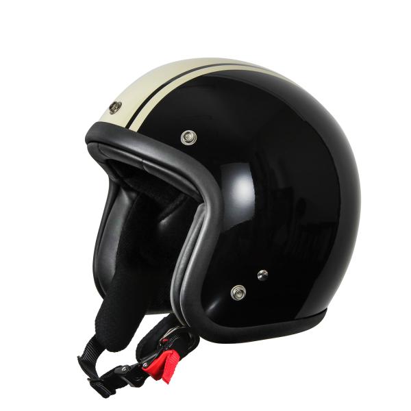 ヘルメット スモールジェット ブラック/アイボリー 新品 57cm~60cm未満 ストリート・ハーレー・アメリカン バイクパーツセンター