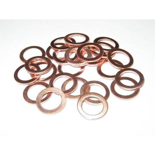 ブレーキホースのバンジョーボルト用銅ワッシャです。　厚みは１ｍｍ、内径１０ｍｍです。シングルタイプバンジョーボルト１個に対して２枚、ダブルタイプバンジョーボルトには３枚必要です。ご注文個数にご注意下さい。（個数１＝銅ワッシャ1枚となります）...
