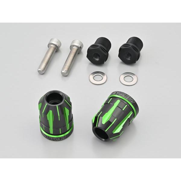 D42584 PREMIUM ZONE バーエンド カワサキ(M17)用 TECHNO ライム