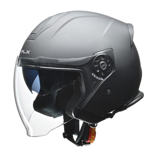 リード工業 FLX ジェット ヘルメット マットブラック LL(61〜62cm未満) シールド付き UVカット 着脱式内装 街乗り ツーリング バイク用 LEAD