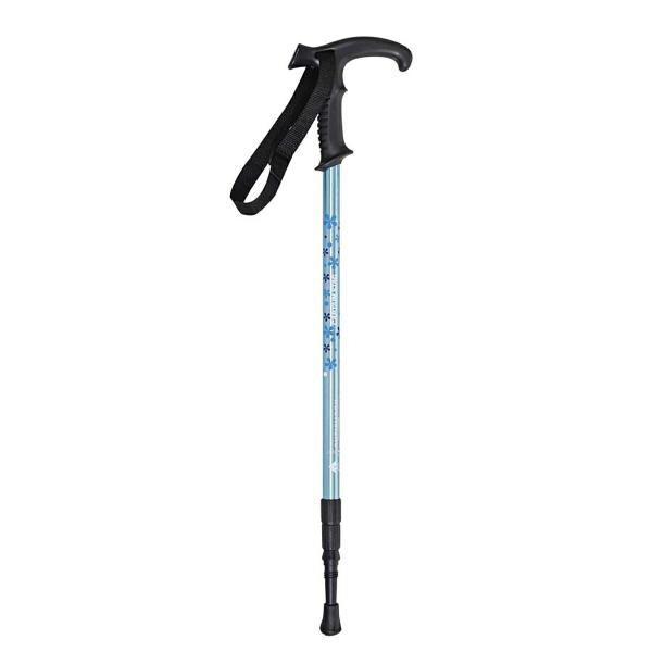他サイト： キャプテンスタッグ M9856 トレッキングステッキTグリップ 3段スライド式 ブルーフラワー 杖 つえ 登山 アウトドア キャンプ M-9856の商品画像