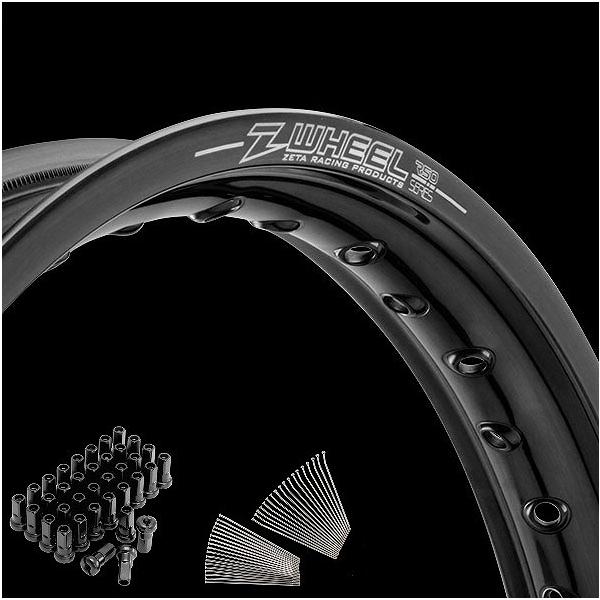 専用 Z-Wheel W25-173311 リムセット フロント ブラックリム/ブラック