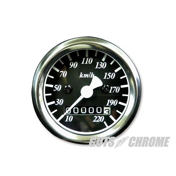BLACK2本セット GUTS CHROME ガッツ クローム 4100-4921 48mm スピードメーター 黒 2:1