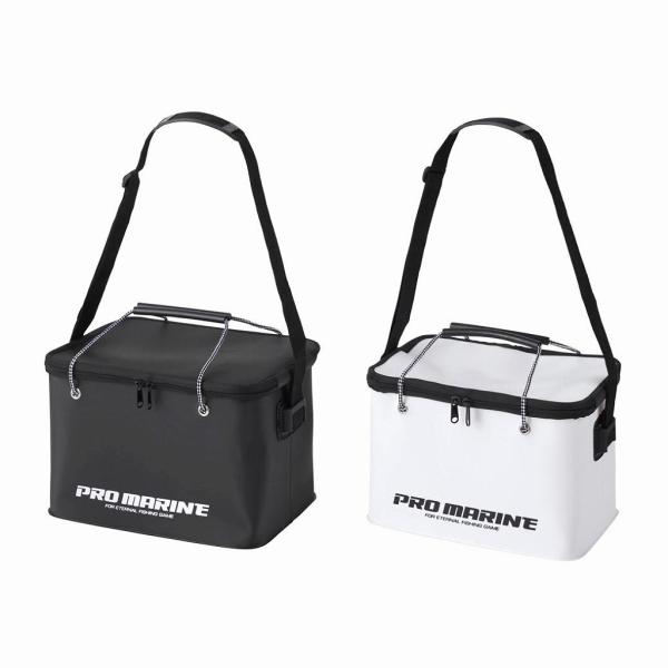 PRO MARINE プロマリン AEG210 EVA角手提げ(フタ・ベルト付) 40cm ホワイト/ブラック 260×400×250mm バッカン 釣具 釣り フィッシング 浜田商会