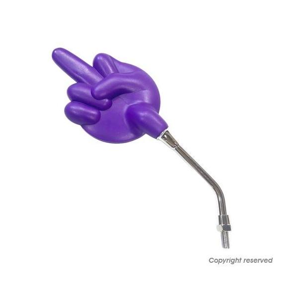 KN企画 BA-MF-PL-H ミドルフィンガーミラー パープル 正ネジ/径8mm 1本 バイク ミラー本体