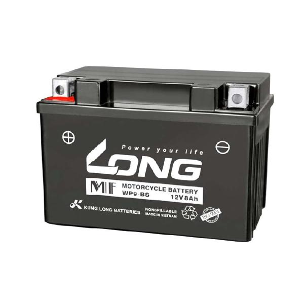 ロングバッテリー WP9-BS バッテリー 12V 8Ah 液注入済 互換 YTX9-BS FTX9-BS GTX9-BS KTX9-BS バイクパーツ 電装系 バッテリー 充電関連