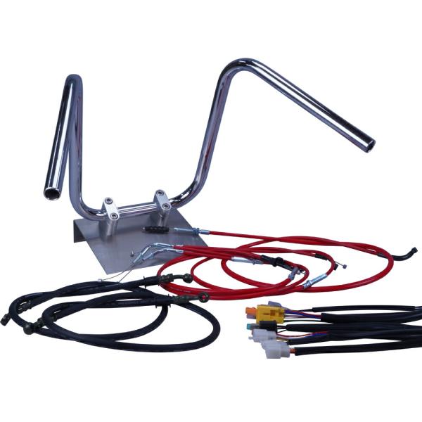 XV250ビラーゴ 88-92 アップ ハンドルセット しぼりアップ 35cm レッド