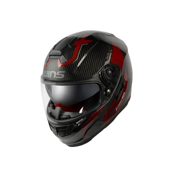 ウインズ A-FORCE RS FLASH フルフェイス ヘルメット タイプC カーボン×アイアンレッド XL エーフォース 内装脱着 インカム取付 バイク WINS