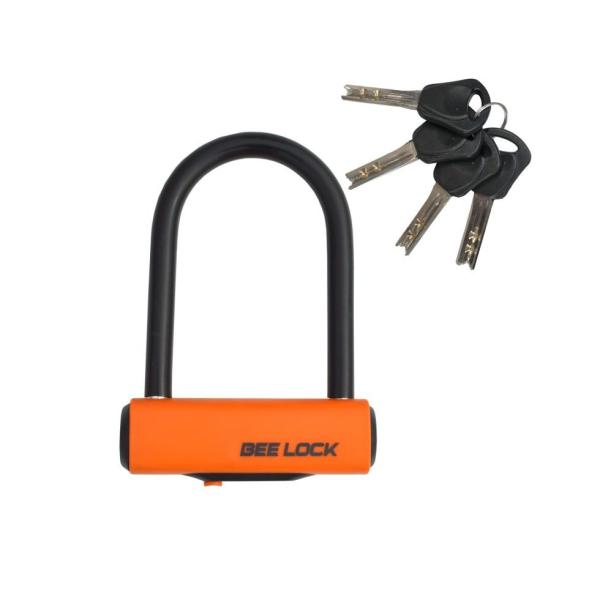 他サイト： リード工業 LU-208A BEELOCK アルミシャックルロック 12φ/内寸80×125mm U字ロック コンパクト 軽量 鍵 盗難防止 防犯 バイク用 LEADの商品画像
