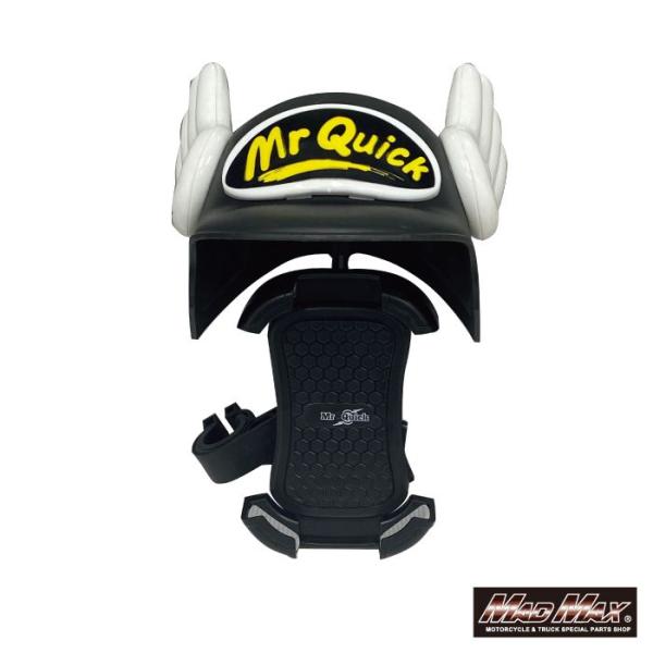 マッドマックス MR50-0001-BK MrQuick製 バイク用 スマートフォンホルダー バイザー付き ブラック 汎用 スマホ 携帯 取付 ステー MADMAX