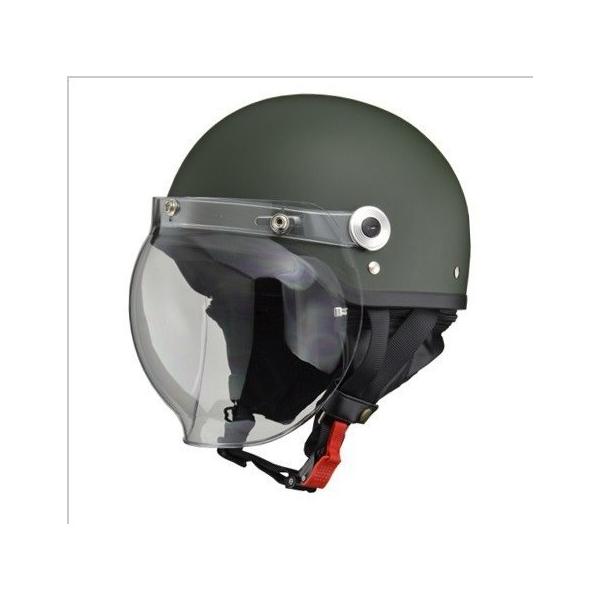 リード工業 (LEAD) バイク用 ハーフヘルメット CROSS CR-760 マットグリーン フリーサイズ (57-60cm未満)