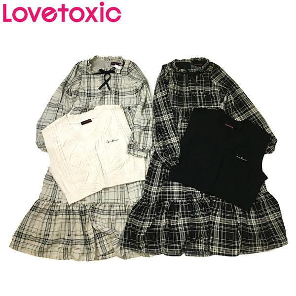 セール 返品 交換不可 Lovetoxic ラブトキシック 子供服 マシンウォッシャブル ニットベストつきチェックワンピース Lt ビリーザキッド 通販 Yahoo ショッピング