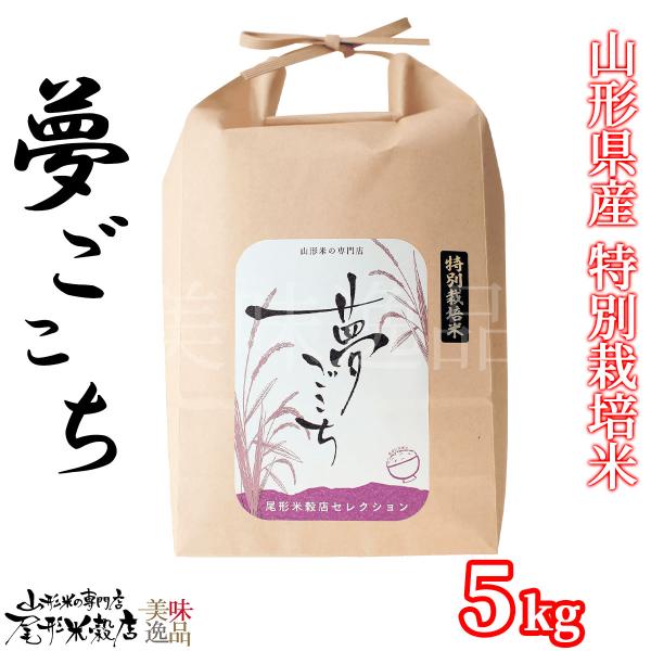 令和7年産 山形県産 夢ごこち 白米 5kg 特別栽培米 希少 ゆめごこち 夢心地 ご飯 国産 お取り寄せ プレゼント 贈り物 ギフト お中元 お歳暮 尾形米穀店