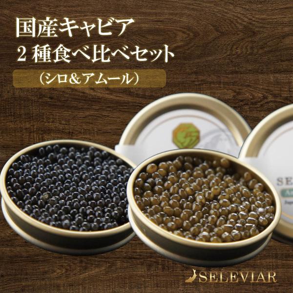 国産キャビア　2種食べ比べセット（シロ・アムール）　各10g　島根県産 フレッシュキャビア 珍味 魚卵 チョウザメ 取り寄せ 無添加 冷凍 ギフト お中元 お歳暮