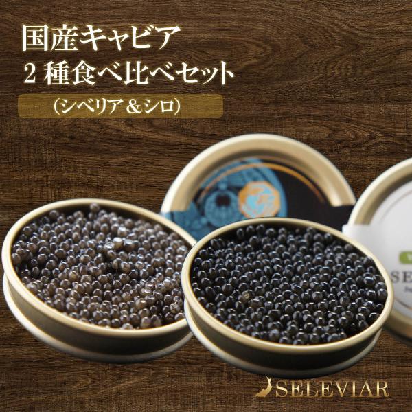 国産キャビア 2種食べ比べセット（シベリア・シロ） 島根県産 フレッシュ 珍味 おつまみ 魚卵 チョウザメ 無添加 冷凍 高級 お取り寄せ 島根 セレビア