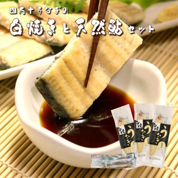 四万十うなぎ白焼き3本（タレ付き）と天然鮎2匹セット　高知県四万十から産地直送