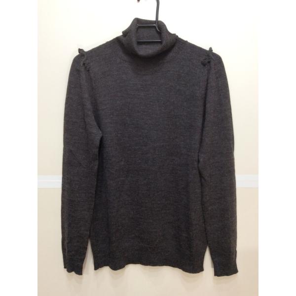 タートルニット 霜降りチャコールグレー色