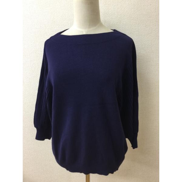 ナス紺 ボリューム袖ニット