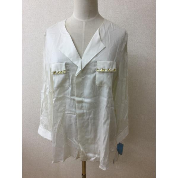 タグ付き未使用 オフホワイト テンセルブラウス