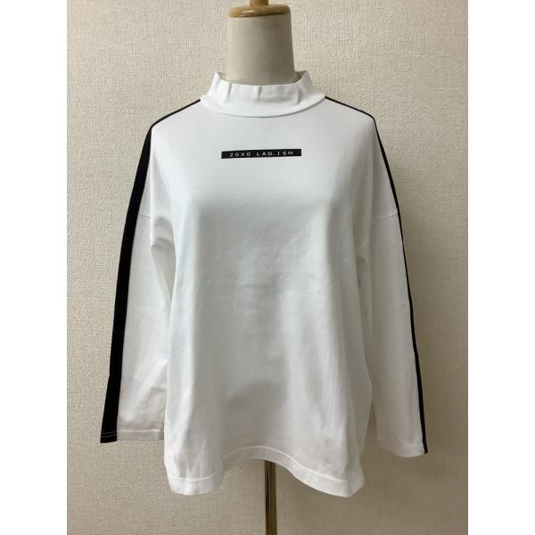 LA DUREE 白ハイネックカットソー ロゴと黒ライン入り サイズ9号