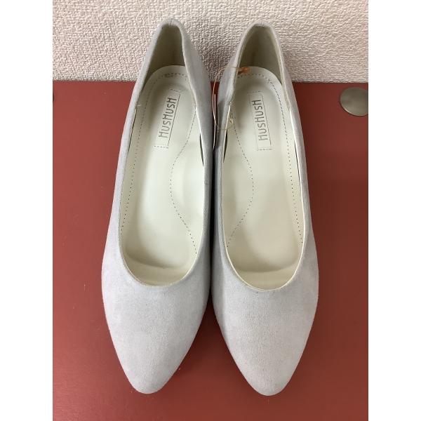ハッシュアッシュ　タグ付き未使用 薄グレー フェイクスエードパンプス
