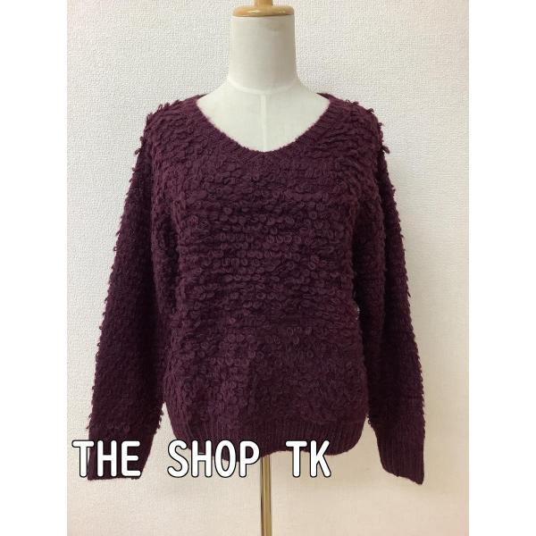 THE SHOP TK ザ ショップ ティーケー えんじ色 パイルニット サイズM