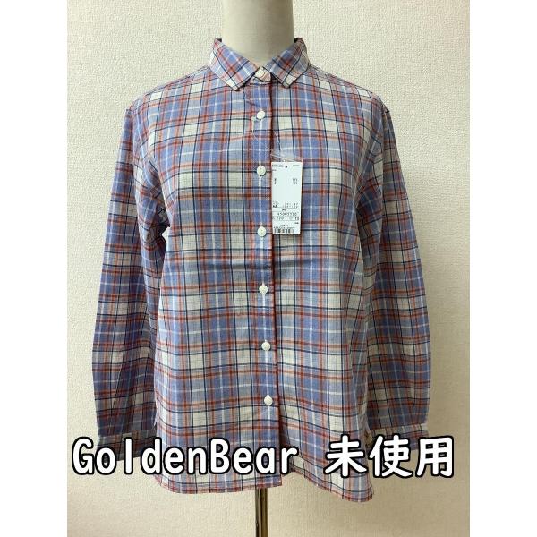 GoldenBear ゴールデンベアー タグ付き未使用 ブルー系チェックシャツ サイズM