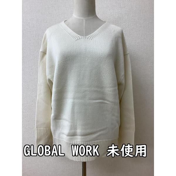 タグ付き未使用 毛玉になりにくいニット アイボリー サイズM