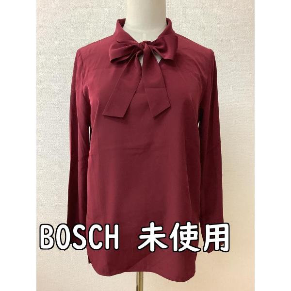 ボッシュ (BOSCH) 定価18000円 タグ付き未使用 リボンタイ付きブラウス ダークレッド サイズ38