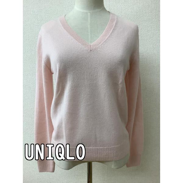 ユニクロ (UNIQLO) カシミヤ100%ニット 薄ピンク サイズS