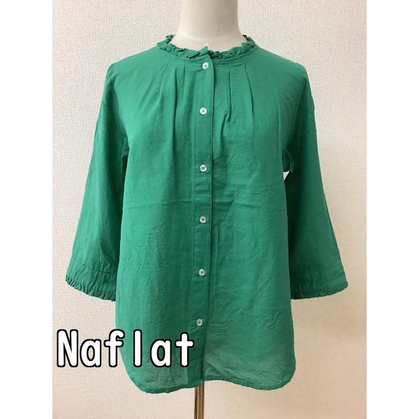Naflat ナフラット グリーンブラウス フリル付き サイズM
