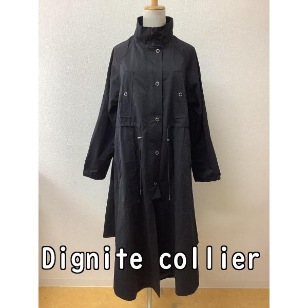 Aラインコート 黒 綿とナイロン サイズF