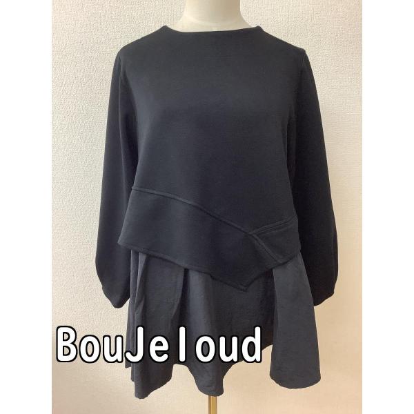 BouJeloud ブージュルード 異素材組み合わせカットソー 黒 サイズフリー